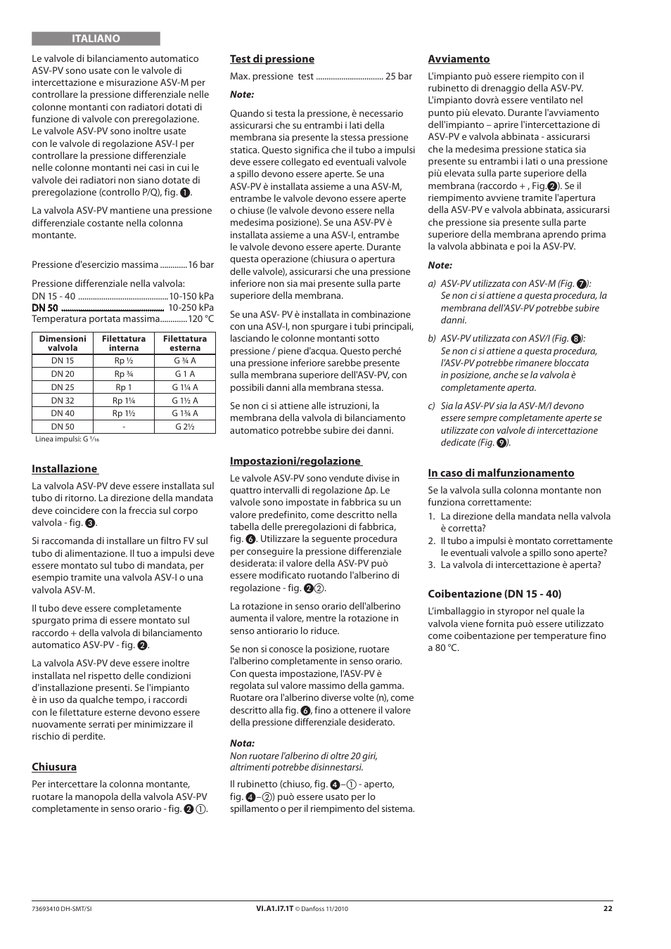Danfoss ASV-PV DN 15-50 (I) User Manual | Page 22 / 24