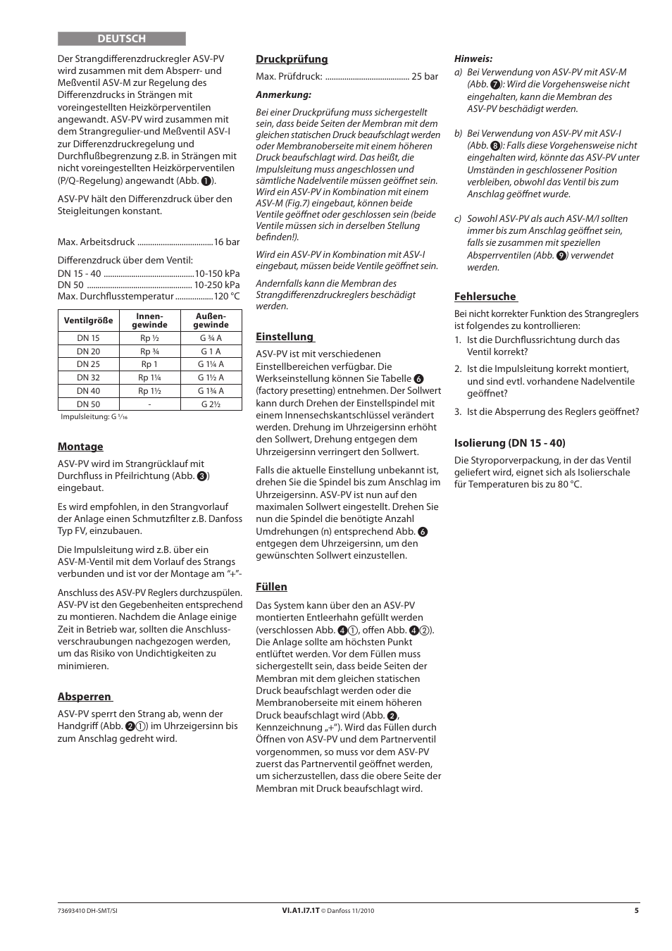 Danfoss ASV-PV DN 15-50 (I) User Manual | Page 5 / 24