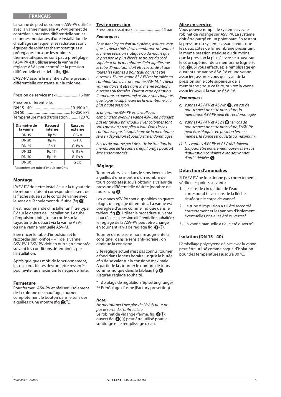 Danfoss ASV-PV DN 15-50 (I) User Manual | Page 6 / 24