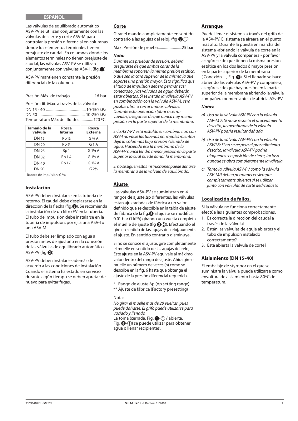 Danfoss ASV-PV DN 15-50 (I) User Manual | Page 7 / 24