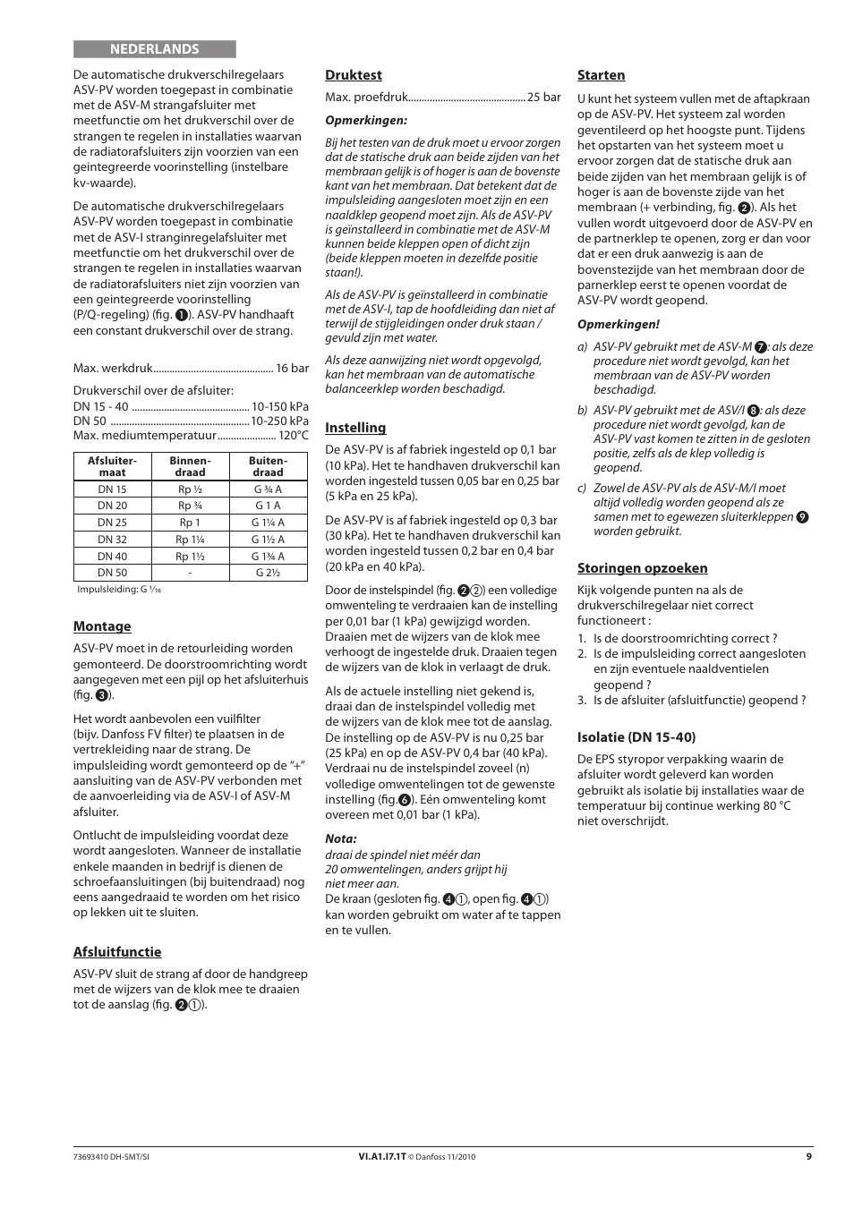 Danfoss ASV-PV DN 15-50 (I) User Manual | Page 9 / 24