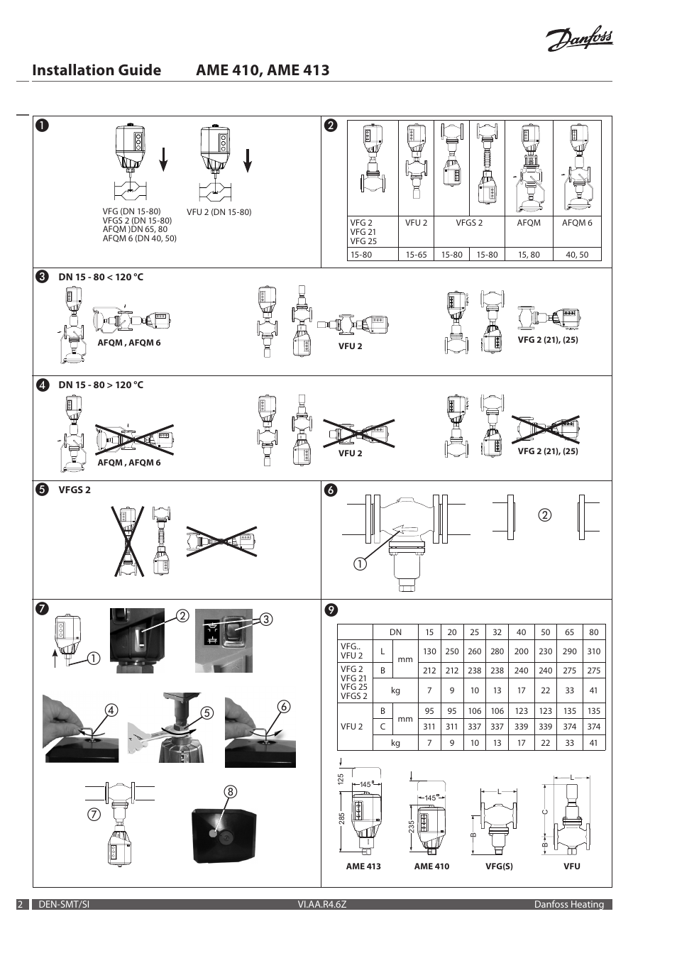 Danfoss AME 413 User Manual | Page 2 / 20