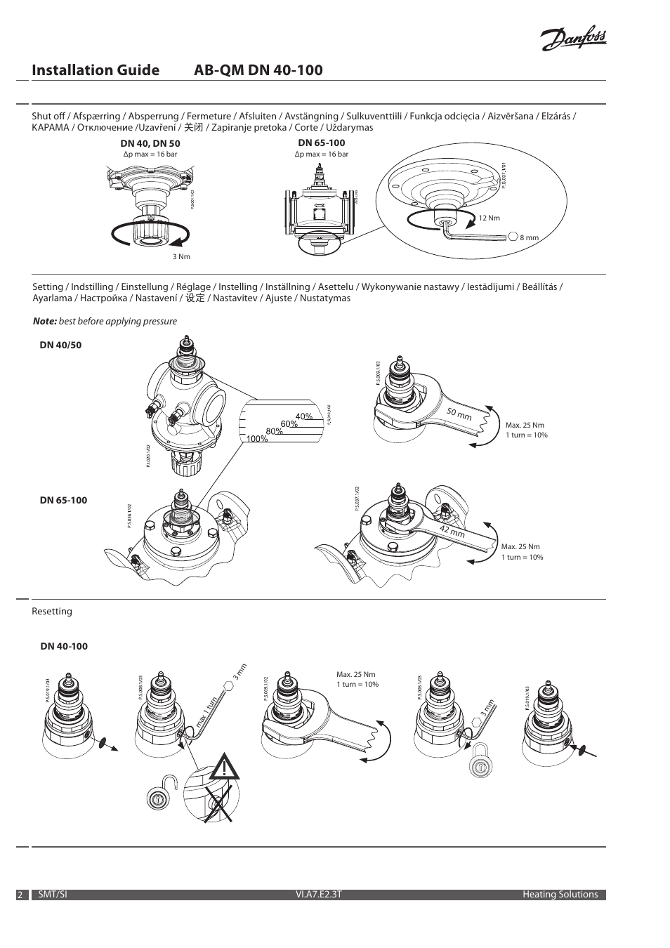 Danfoss AB-QM DN 40-100 (Gen. 2011) User Manual | Page 2 / 4