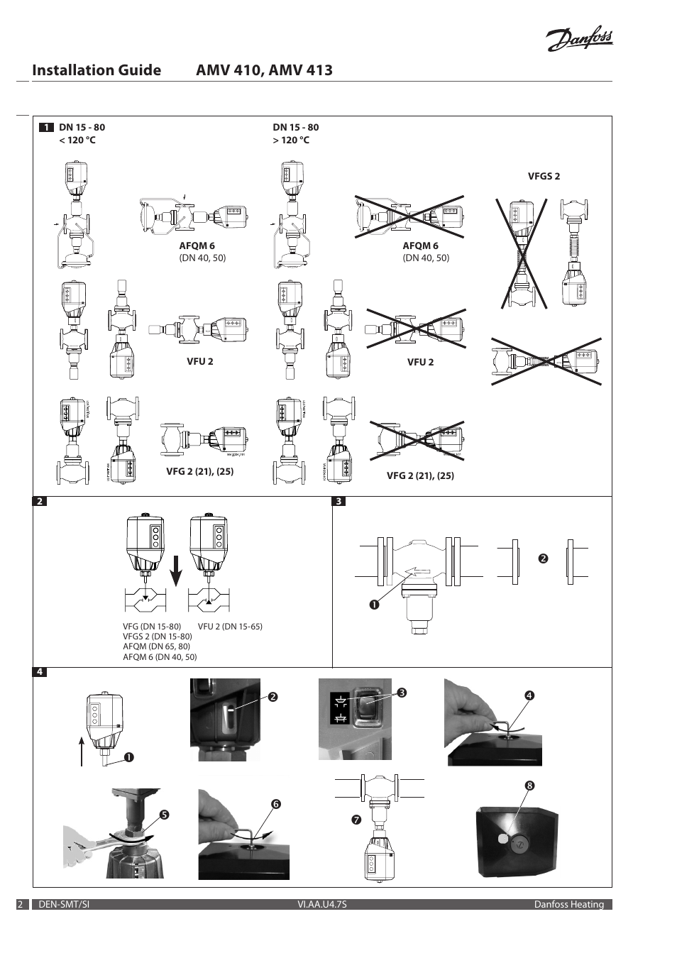 Danfoss AMV 413 User Manual | Page 2 / 12