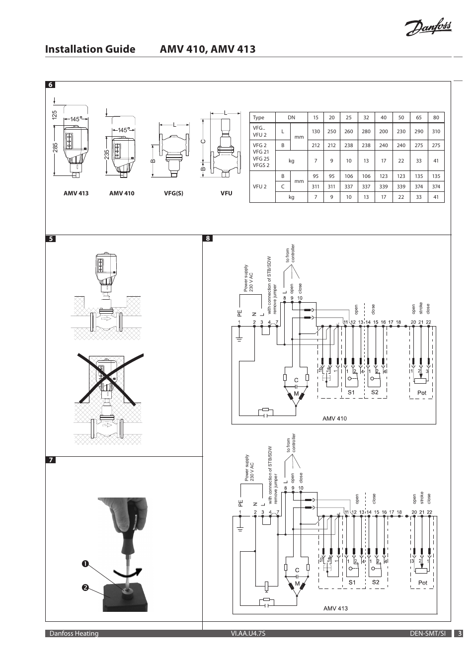 Danfoss AMV 413 User Manual | Page 3 / 12