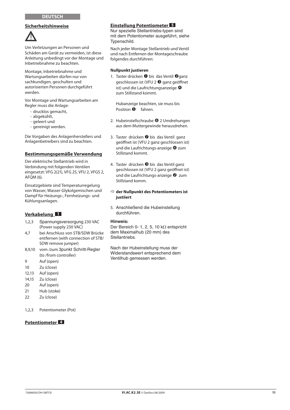 Danfoss AMV 410 Spare parts User Manual | Page 11 / 12