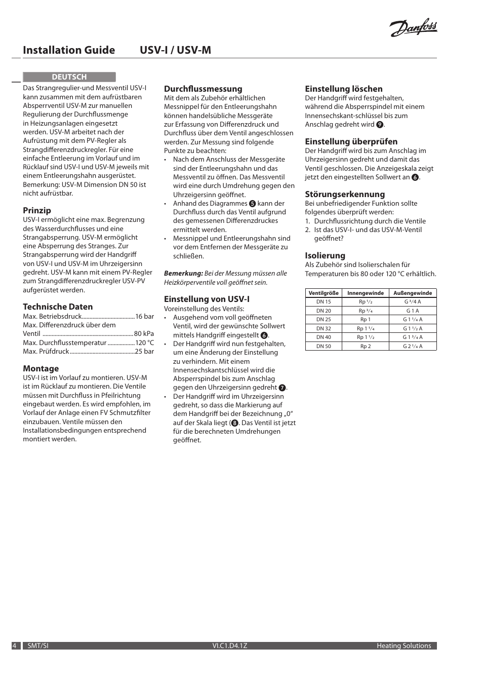 Installation guide usv-i / usv-m | Danfoss USV-M User Manual | Page 4 / 8