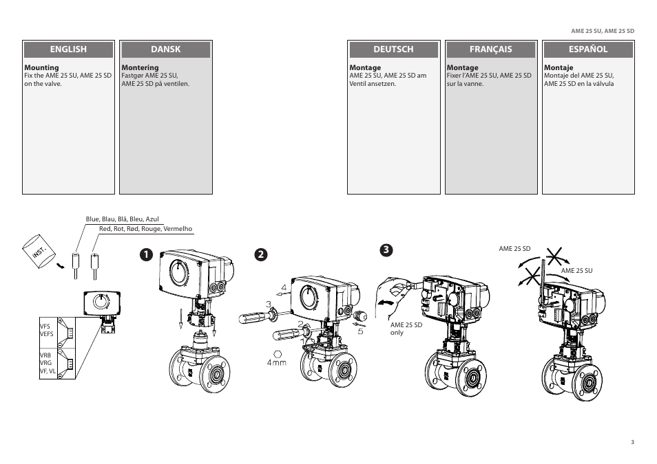 Danfoss AME 25 SU_SD User Manual | Page 3 / 22