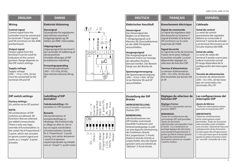 Danfoss AME 25 SU_SD User Manual | Page 4 / 22