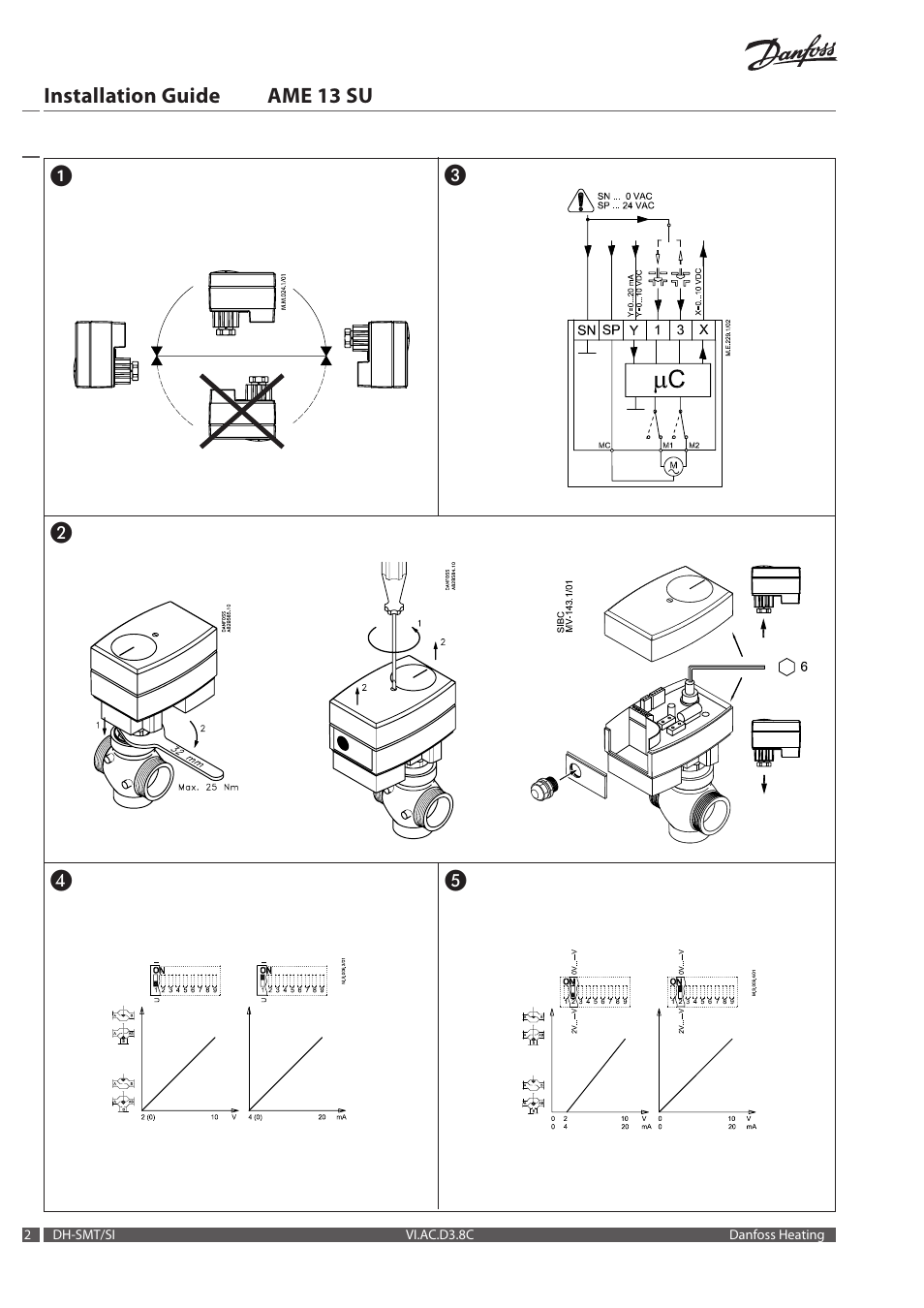 Danfoss AME 13 SU (new DIP switch) User Manual | Page 2 / 16