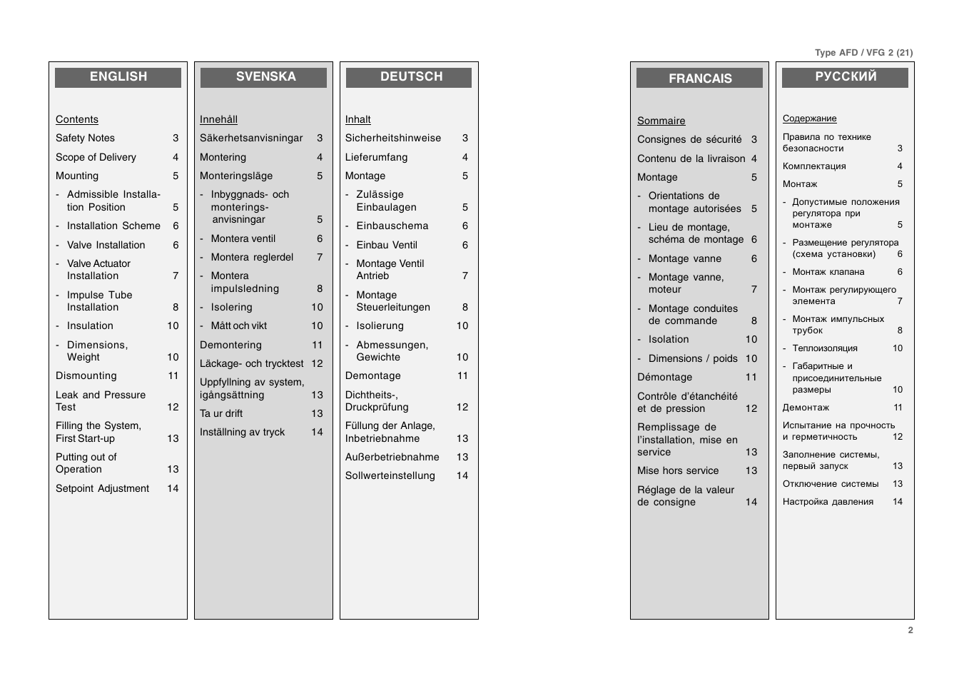 Danfoss VFG User Manual | Page 2 / 28