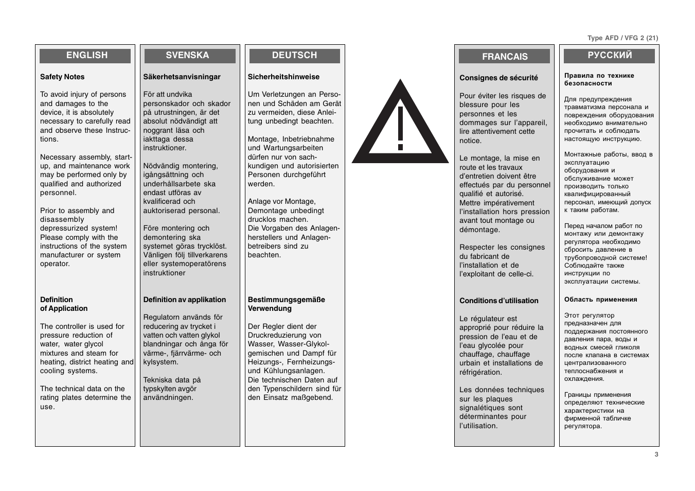 Danfoss VFG User Manual | Page 3 / 28