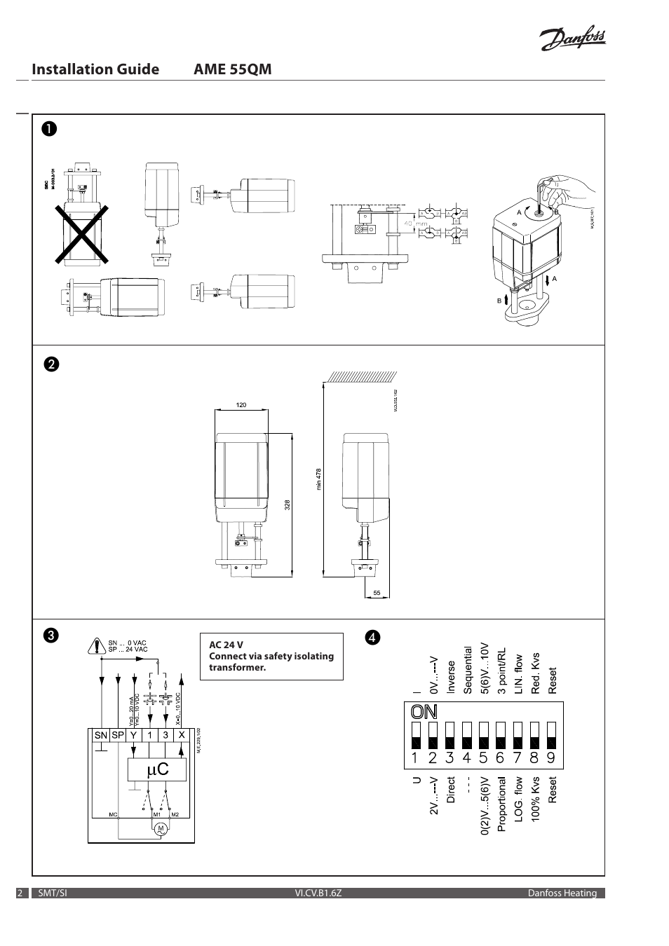 Installation guide ame 55qm | Danfoss AME 55 QM (P) User Manual | Page 2 / 8