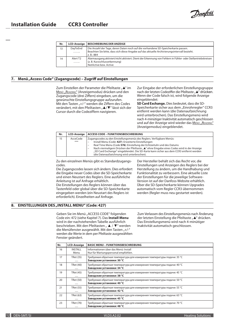 Installation guide ccr3 controller | Danfoss CCR3 Controller User Manual | Page 12 / 22