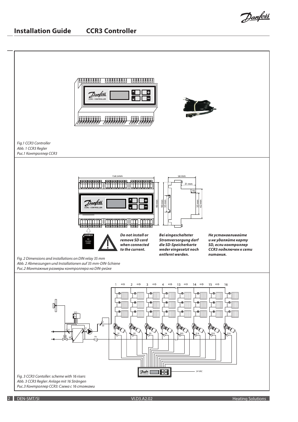Installation guide ccr3 controller | Danfoss CCR3 Controller User Manual | Page 2 / 22