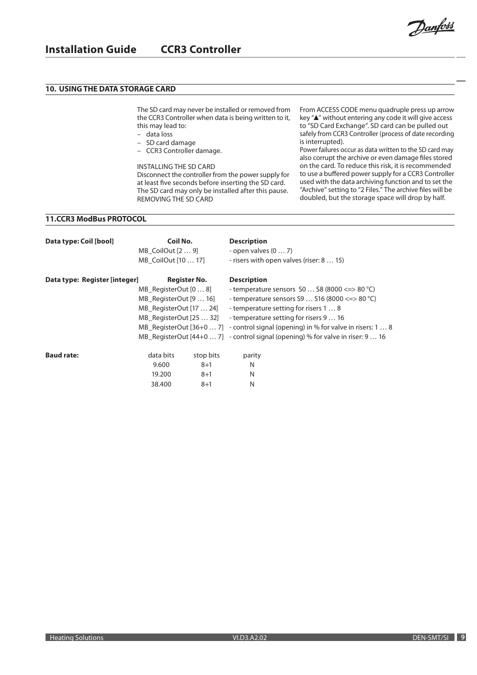 Installation guide ccr3 controller | Danfoss CCR3 Controller User Manual | Page 9 / 22