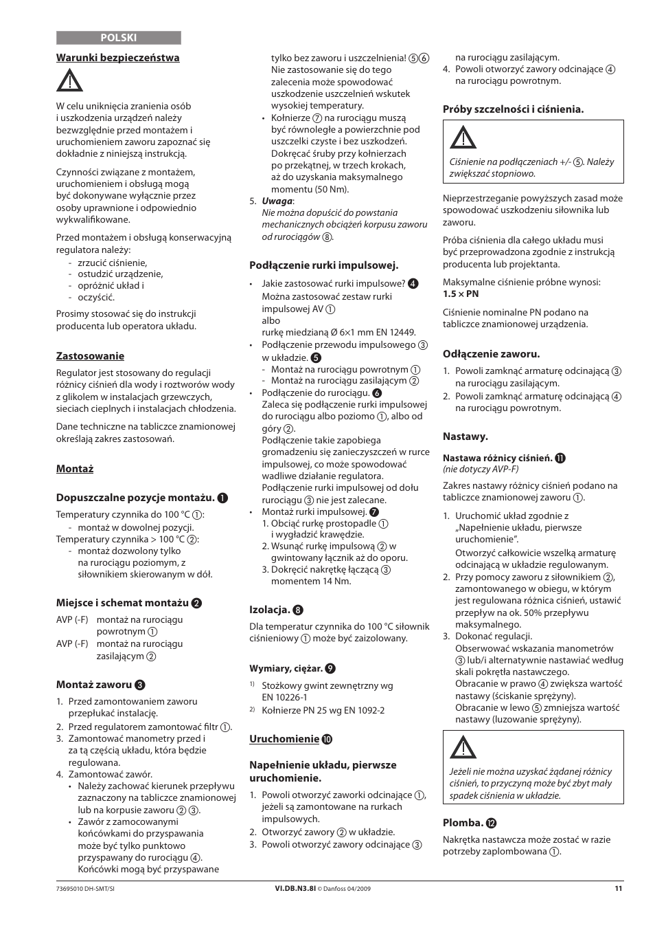 Danfoss AVP-F (Generation 2006) User Manual | Page 11 / 20