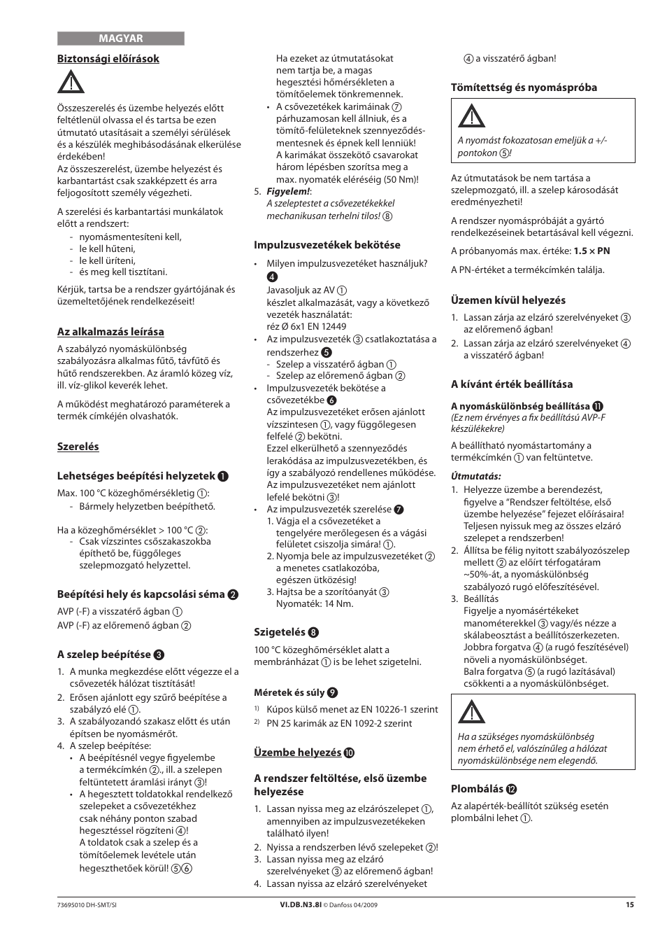 Danfoss AVP-F (Generation 2006) User Manual | Page 15 / 20