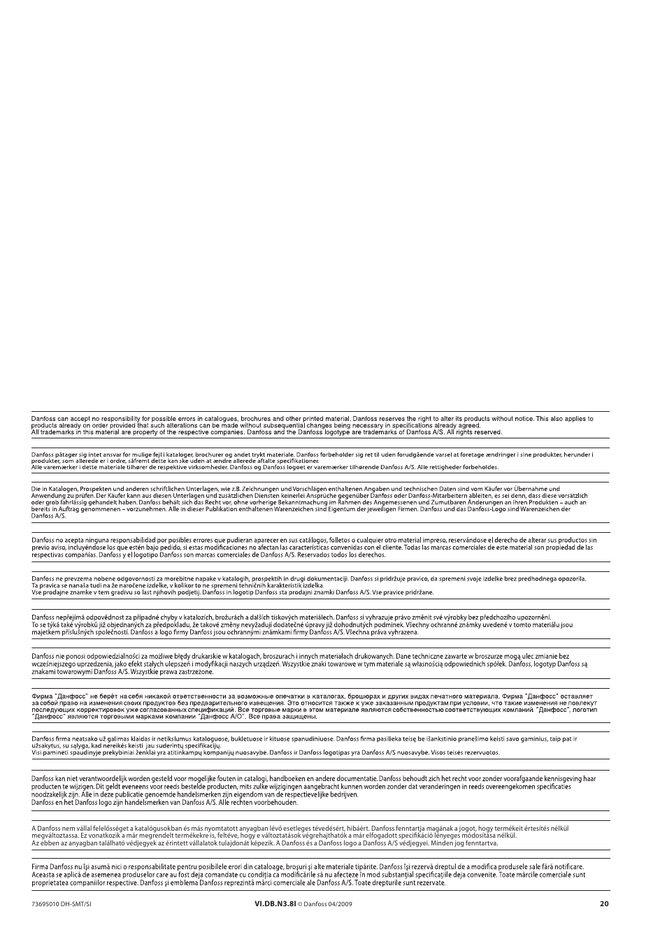 Danfoss kft | Danfoss AVP-F (Generation 2006) User Manual | Page 20 / 20