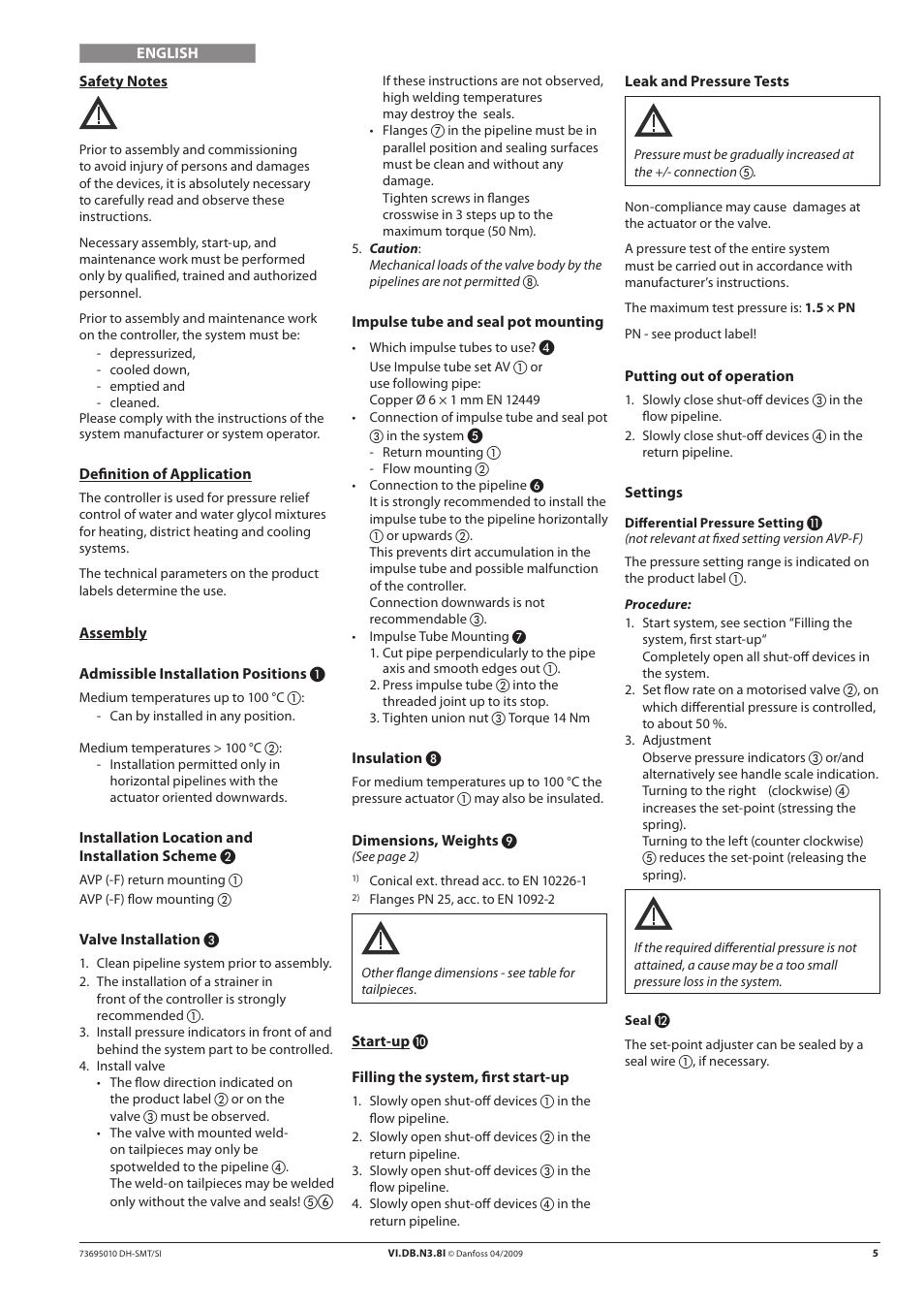 Danfoss AVP-F (Generation 2006) User Manual | Page 5 / 20