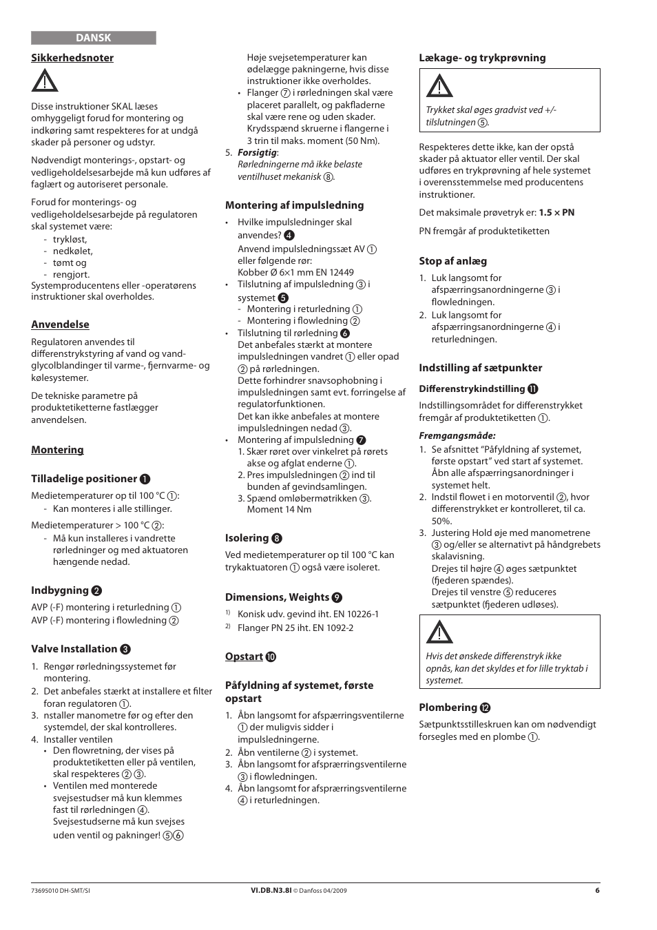 Danfoss AVP-F (Generation 2006) User Manual | Page 6 / 20