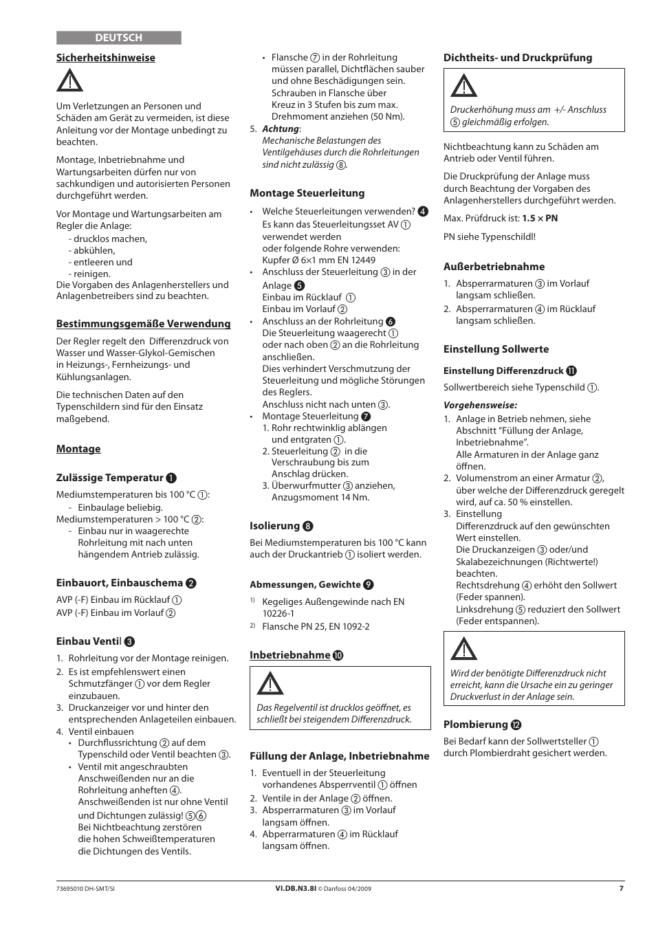 Danfoss AVP-F (Generation 2006) User Manual | Page 7 / 20