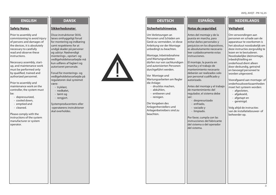 Danfoss AVQT (Gen. 2006) User Manual | Page 3 / 32