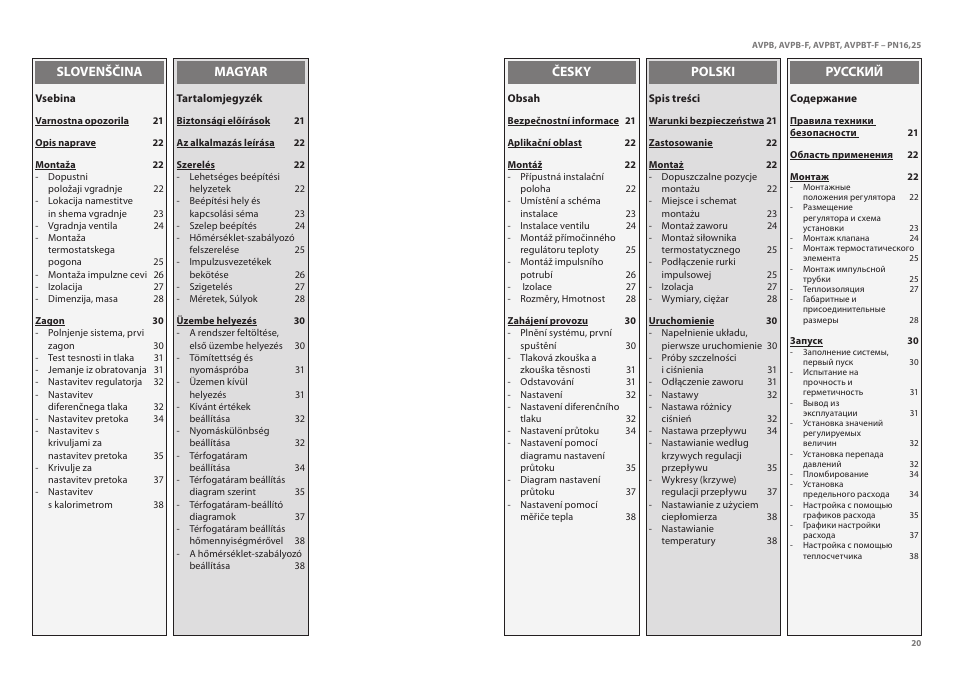 Danfoss AVPBT-F (Gen. 2006) User Manual | Page 20 / 40