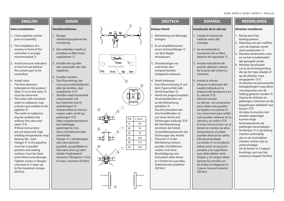 Danfoss AVPBT-F (Gen. 2006) User Manual | Page 5 / 40