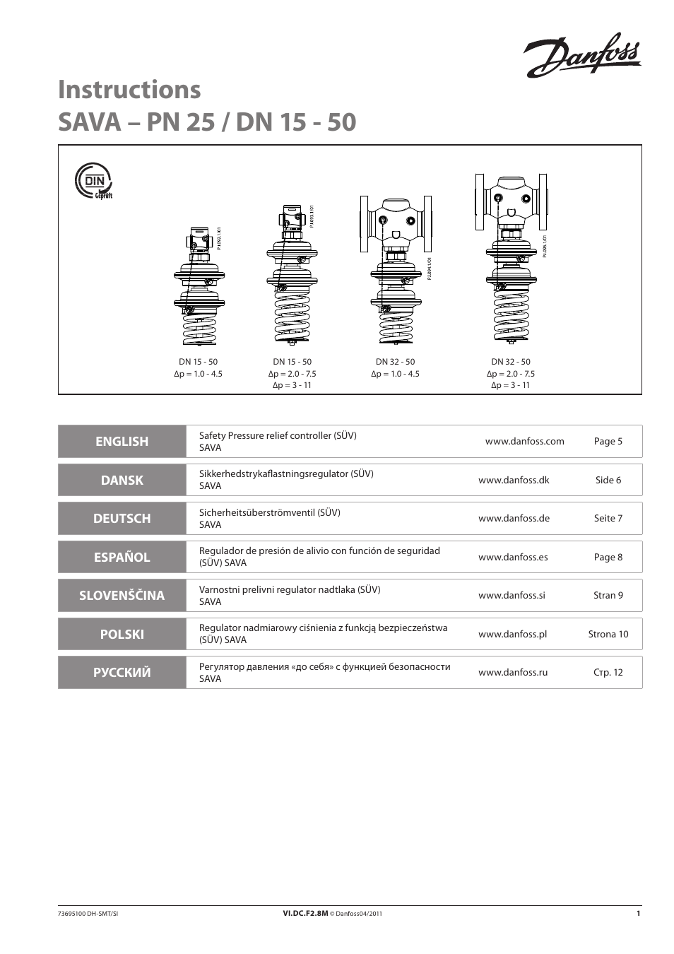 Danfoss SAVA (Generation 2006) User Manual | 16 pages