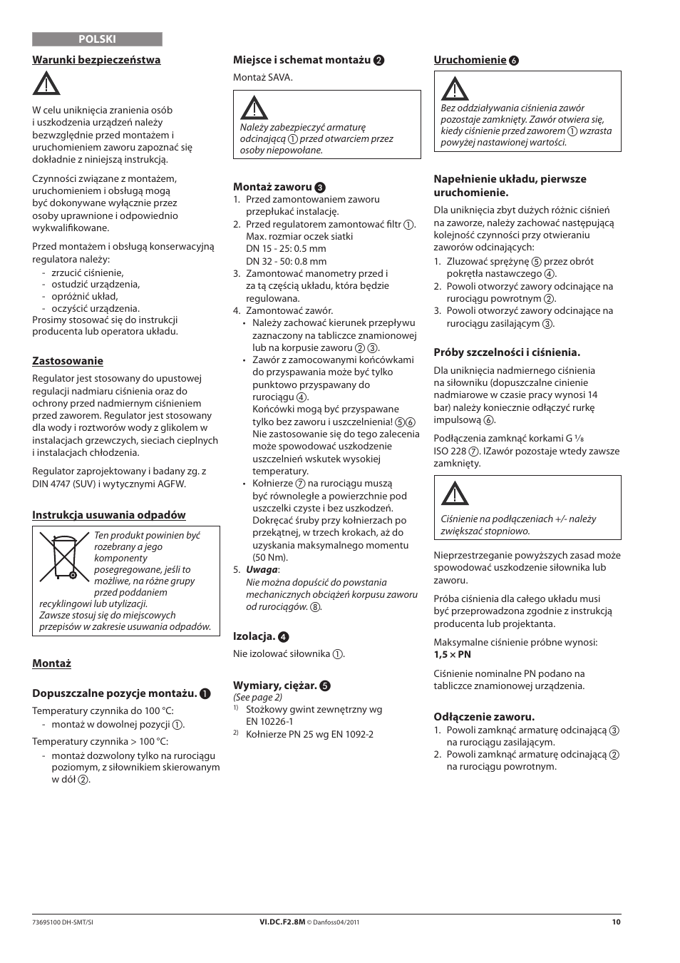 Danfoss SAVA (Generation 2006) User Manual | Page 10 / 16