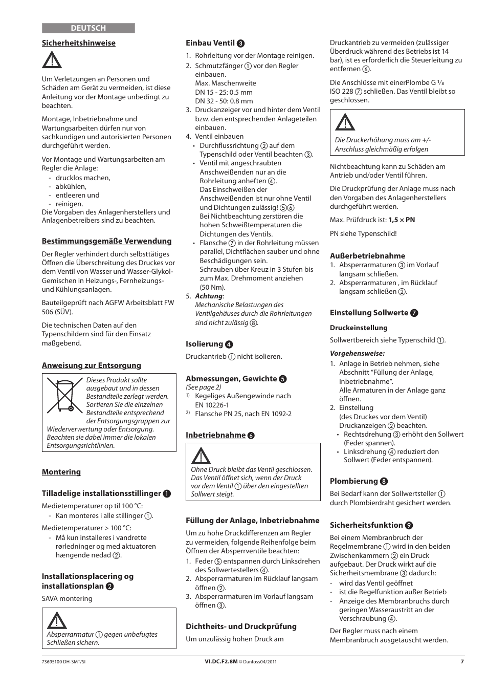 Danfoss SAVA (Generation 2006) User Manual | Page 7 / 16