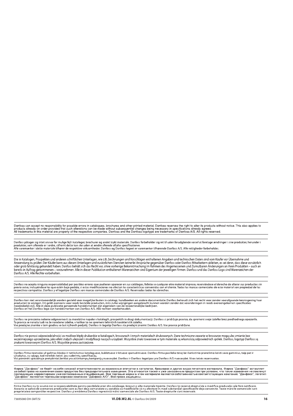 Danfoss AVA (Generation 2006) User Manual | Page 16 / 16