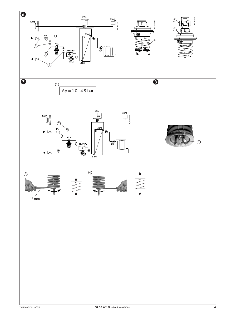 Δp = 1.0 - 4.5 bar | Danfoss AVA (Generation 2006) User Manual | Page 4 / 16