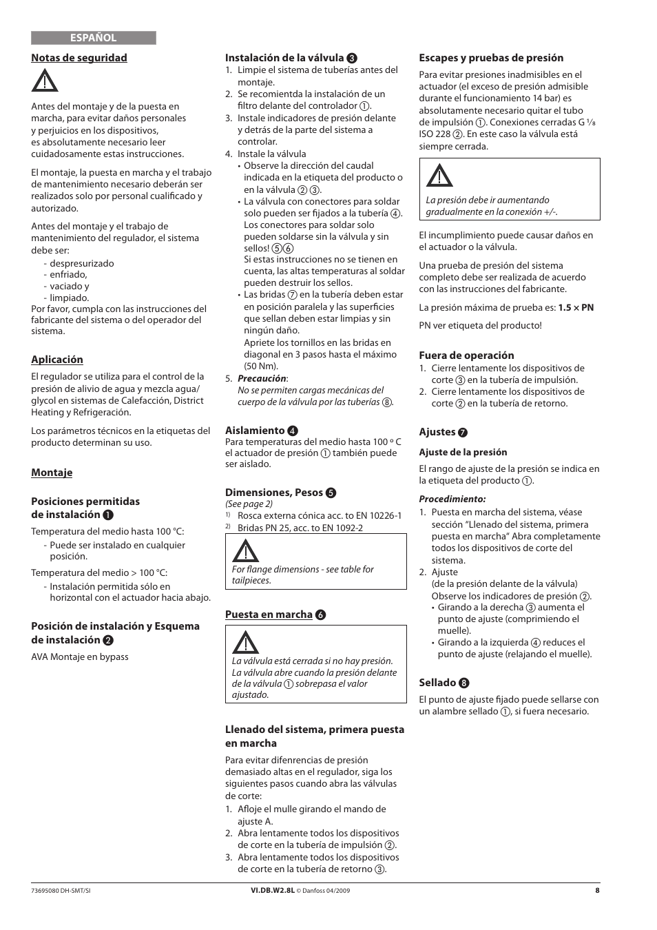 Danfoss AVA (Generation 2006) User Manual | Page 8 / 16