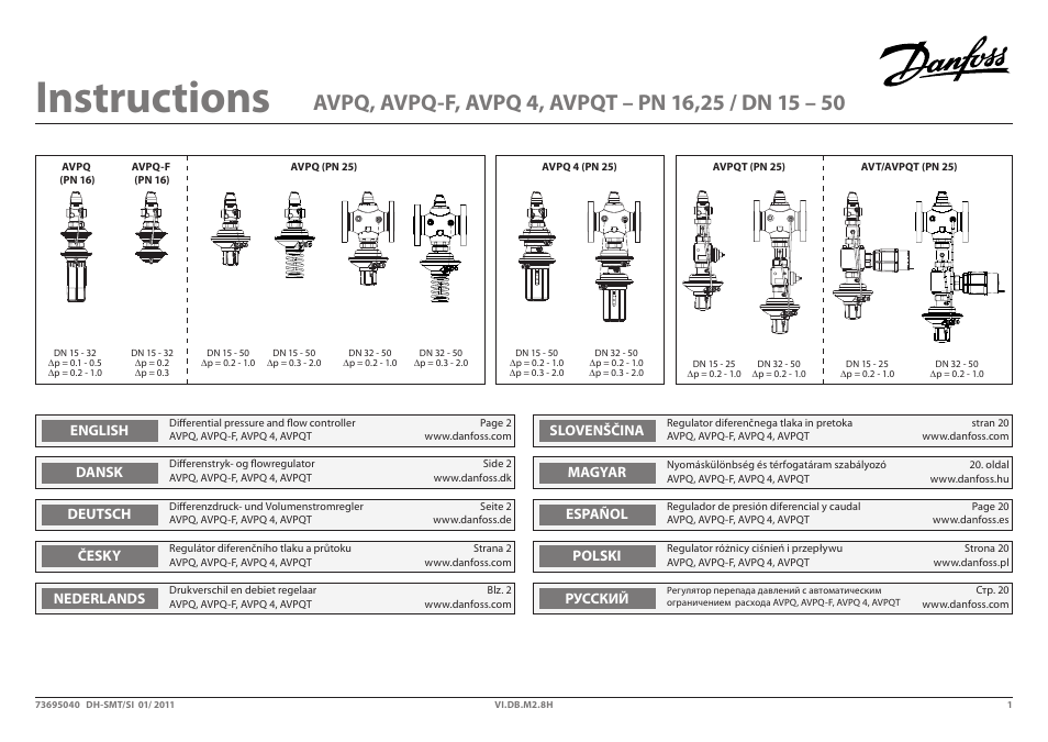 Danfoss AVPQT (Gen. 2006) User Manual | 40 pages