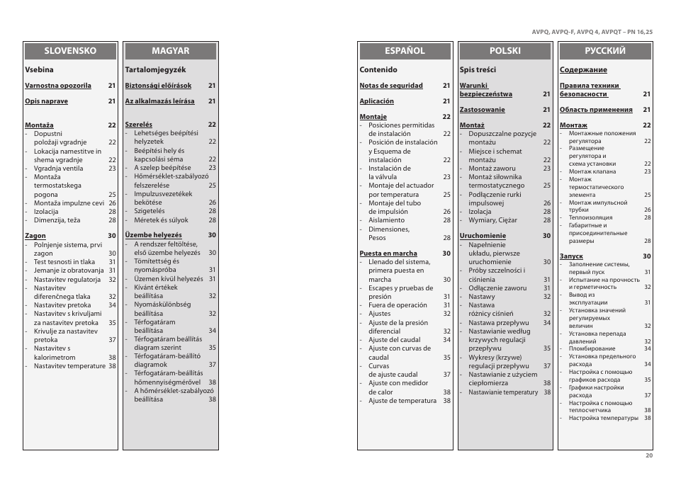 Danfoss AVPQT (Gen. 2006) User Manual | Page 20 / 40