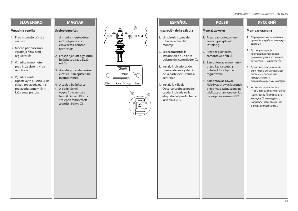 Danfoss AVPQT (Gen. 2006) User Manual | Page 23 / 40
