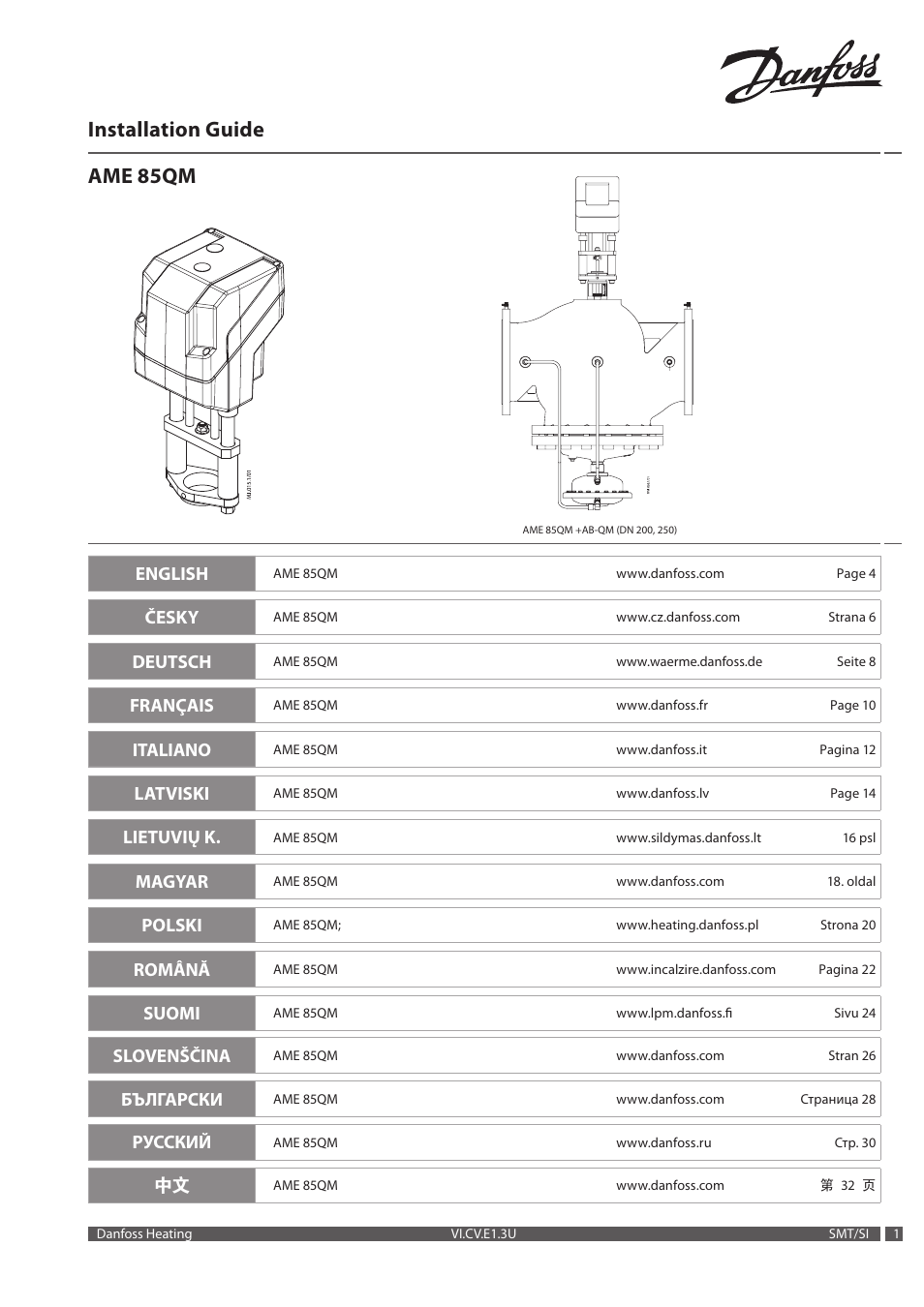 Danfoss AME 85QM User Manual | 34 pages