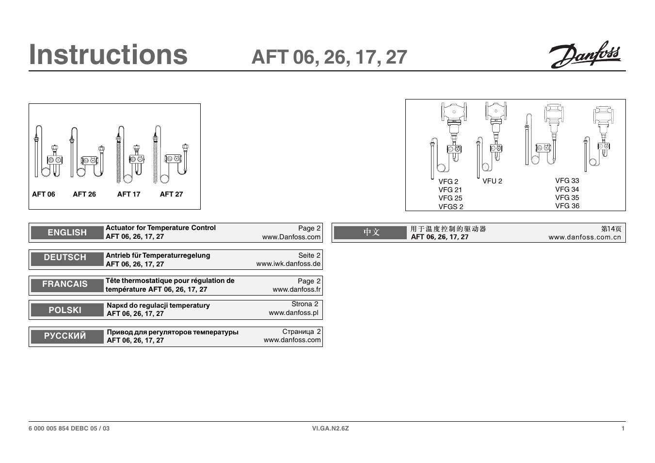 Danfoss AFT 27 User Manual | 25 pages