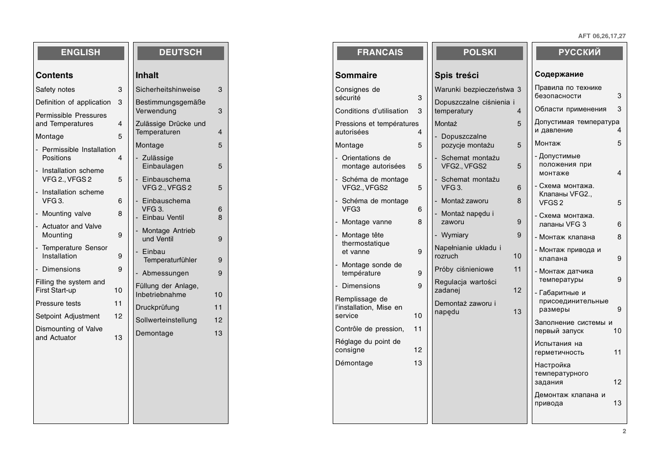 Danfoss AFT 27 User Manual | Page 2 / 25