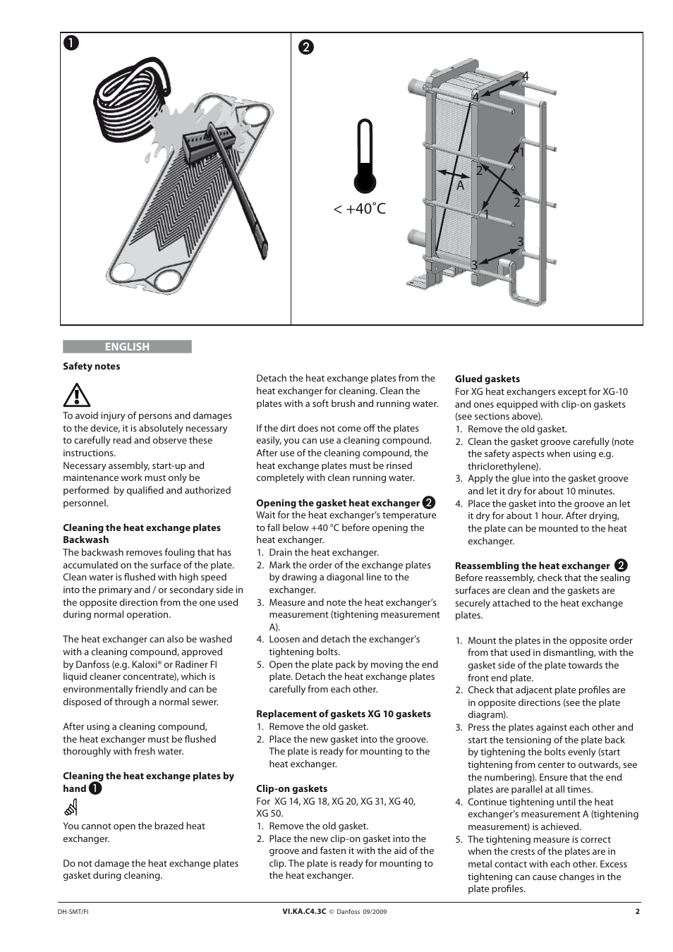 40˚c | Danfoss XG User Manual | Page 2 / 18