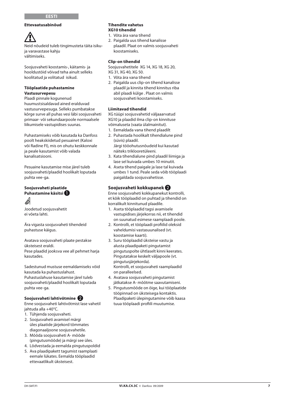 Danfoss XG User Manual | Page 7 / 18