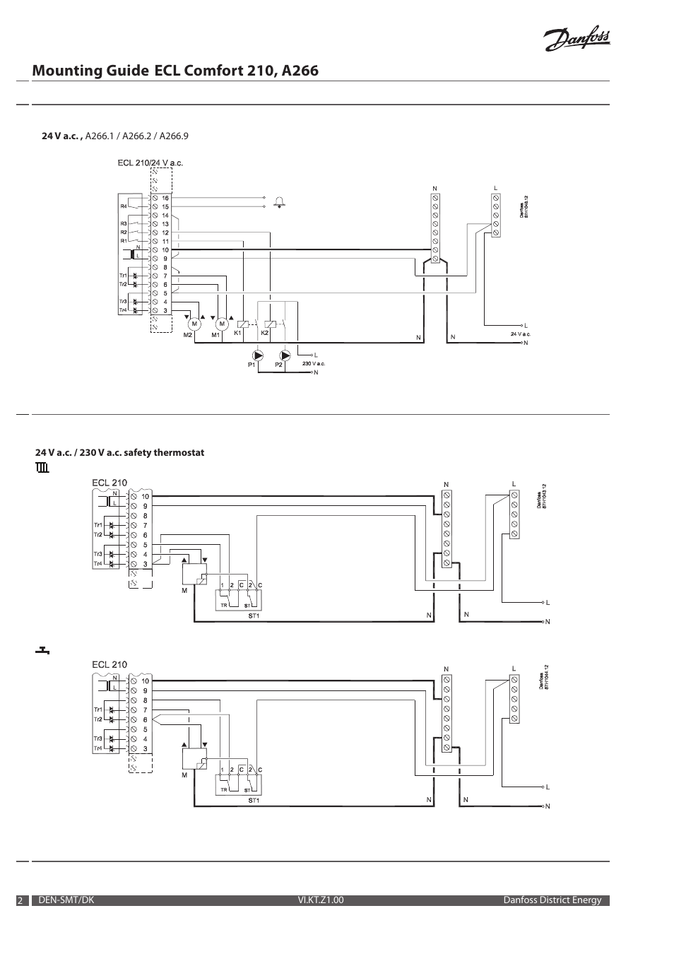 Danfoss ECL Comfort 210, A266 User Manual | Page 2 / 4