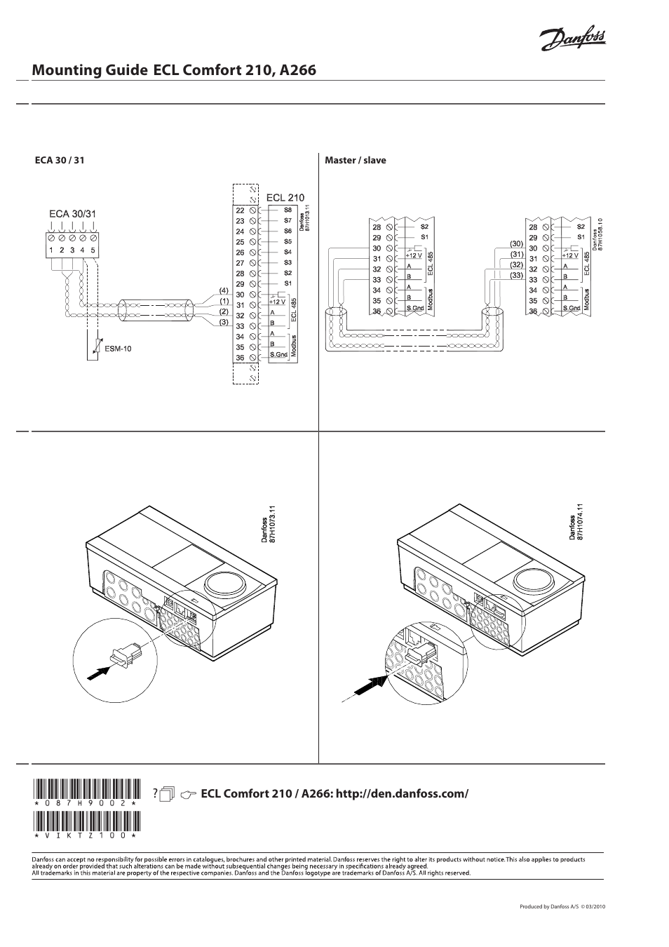 Danfoss ECL Comfort 210, A266 User Manual | Page 4 / 4