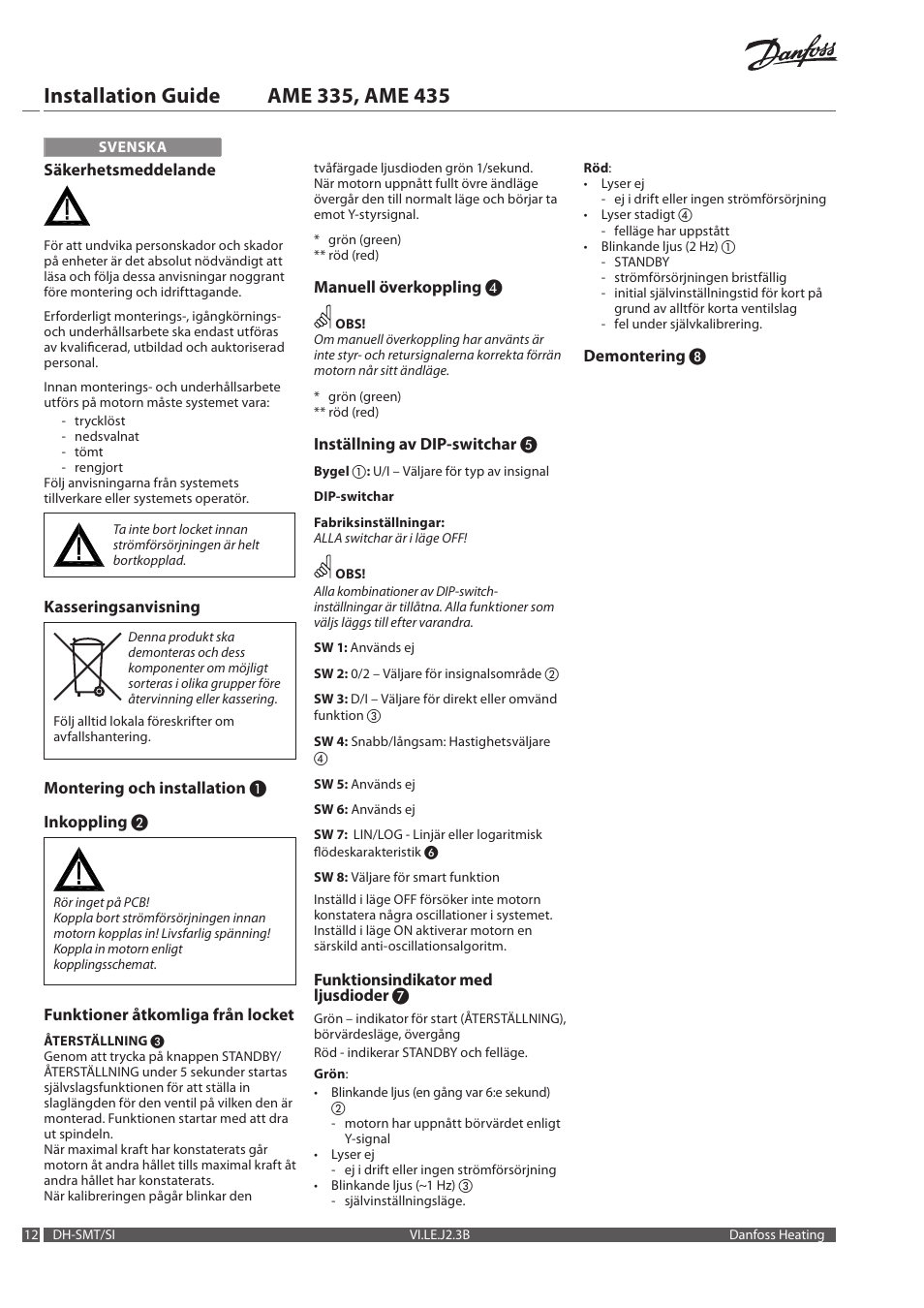 Danfoss AME 435 User Manual | Page 12 / 20