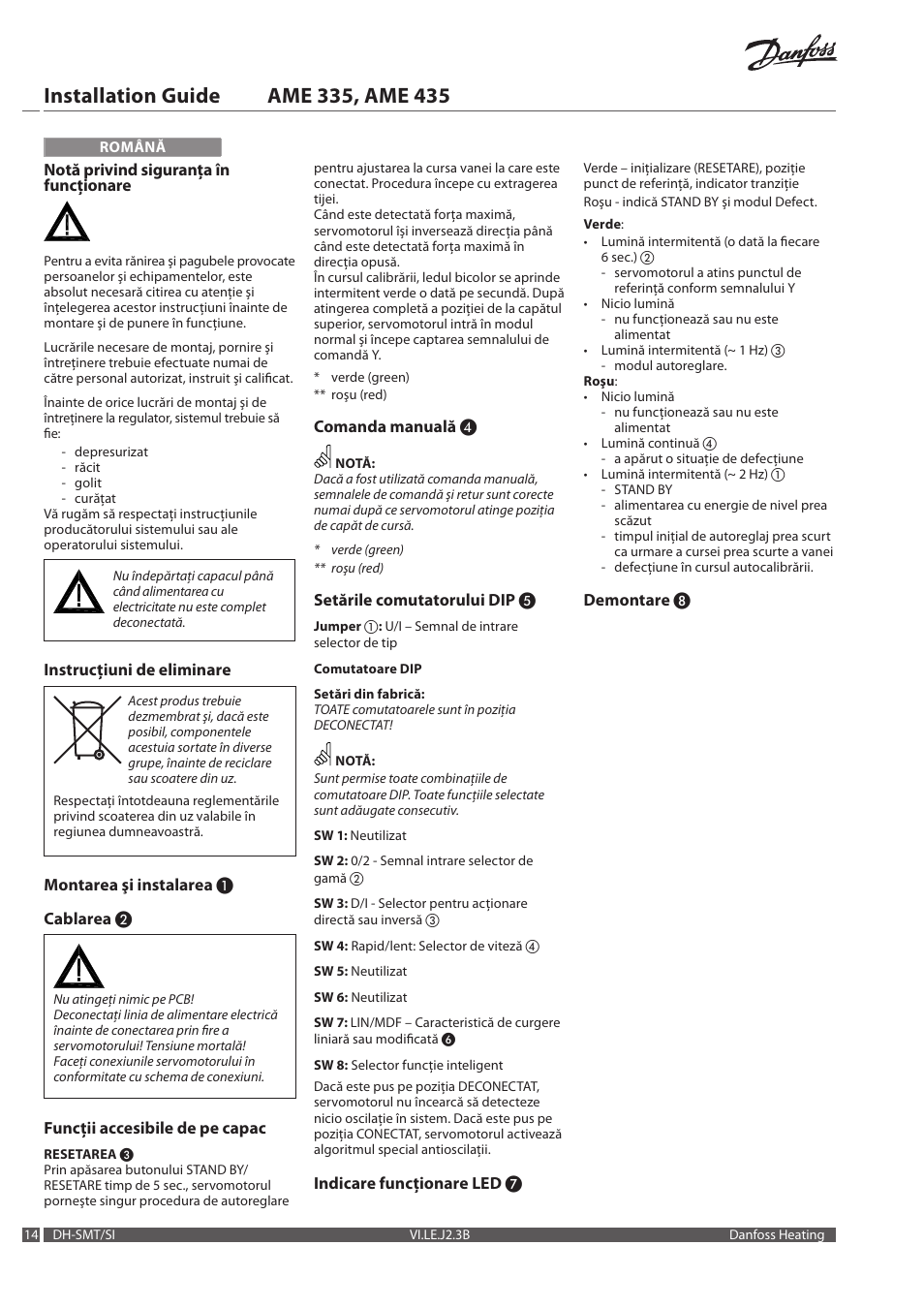 Danfoss AME 435 User Manual | Page 14 / 20