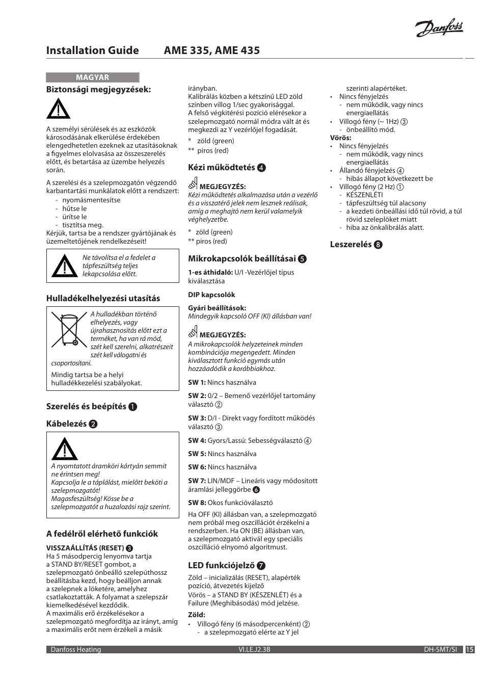 Danfoss AME 435 User Manual | Page 15 / 20