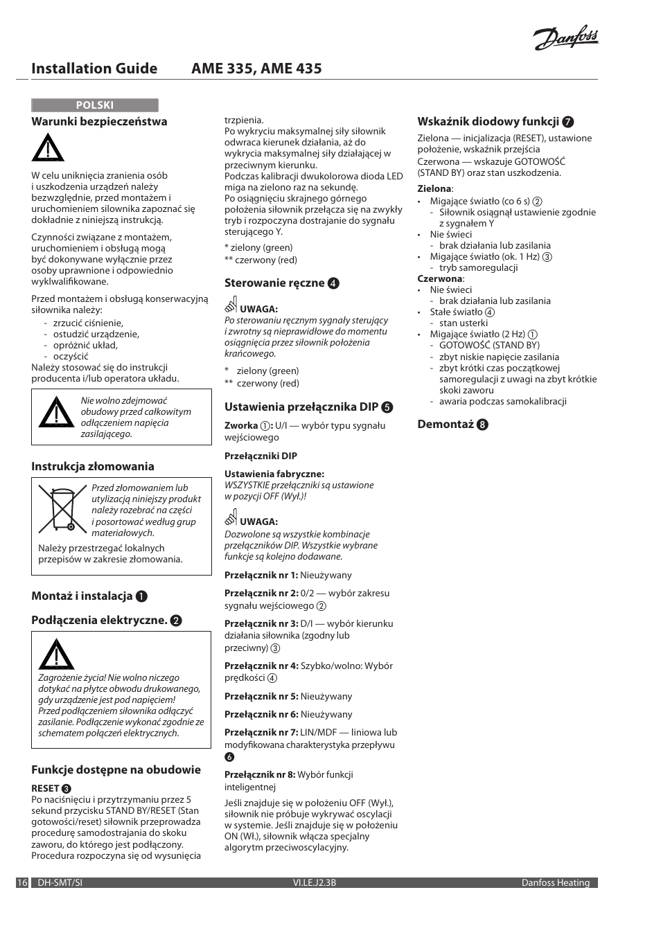 Danfoss AME 435 User Manual | Page 16 / 20