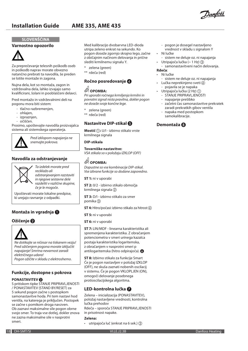 Danfoss AME 435 User Manual | Page 18 / 20